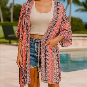 Simply Southern Shell Print Swim Coverup Size L/XL